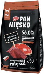 Produktbild von PAN MIĘSKO Trockenfutter Rind mit Hirsch für adulte Katzen hypoallergen 10kg