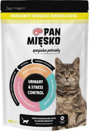 Produktbild von PAN MIĘSKO Trockenfutter Urinary & Stress Control mit Truthahn und Rind für adulte Katzen 800 g