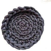 Produktbild von PANAPUFA Luxus-Hundebett aus Big Cotton für kleine Hunde und Katzen, grau, 45 cm, hypoallergen und vegan
