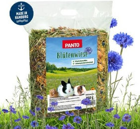 PANTO Blütenwiese Heu mit Blüten rohfaserreiches Grundfutter für Kaninchen Hamster und Nager 6x 750g – Bild 1 von 6