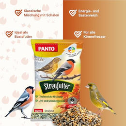 PANTO Meisenfutter Wildvogelfutter Ganzjährige Körnermischung für Meisen und Körnerfresser 12,5 kg - 5 x 2,5 kg – Bild 1 von 9