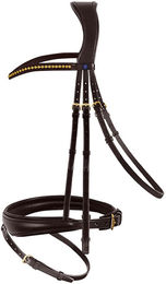 Produktbild von Passier Blue Spirit Trense PA englisch kombiniert aus Leder in Blau und Braun