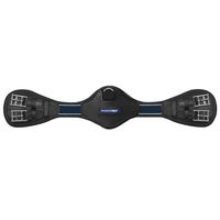 Produktbild von Passier Blue Wave Sattelgurt aus Leder in Schwarz mit Ellenbogenausschnitt und D-Ring 55cm - 55 cm