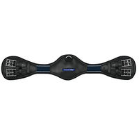 Produktbild von Passier Blue Wave Sattelgurt aus Leder in Schwarz mit Ellenbogenausschnitt und D-Ring 75cm - 75 cm