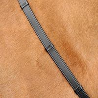 Produktbild von Passier Lederzügel mit Lederstegen zum Knöpfen in Schwarz für Warmblut - 140 cm