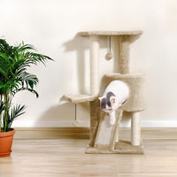 Produktbild von PATAM Kratzbaum mit natürlicher Sisalstruktur und Katzenliege in Beige, Höhe 83,5 cm