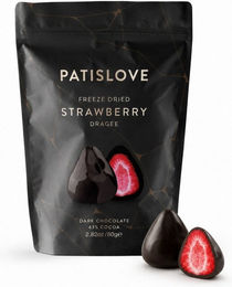 Patislove Gefriergetrocknete Erdbeeren in Zartbitterschokolade 80g ohne künstliche Farbstoffe – Bild 1 von 4