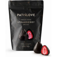 Produktbild von Patislove Gefriergetrocknete Erdbeeren in Zartbitterschokolade 80g ohne künstliche Farbstoffe