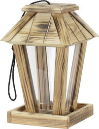 Patkar Vogelhaus aus Kiefernholz mit integriertem Futtersilo Braun 19x19x27 cm – Bild 1 von 1