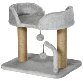 Patootie Fruitie Designer-Katzenbaum mit Spielzeug und Jute-Plattform Grau 48 x 38 x 42 cm – Bild 1 von 1