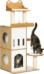 Patootie Fruitie Katzenbaum aus MDF mit 2 Verstecken Liegeflächen und Spielball 60 x 48 x 133 cm – Bild 1 von 1