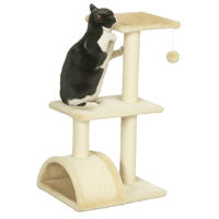 Produktbild von Patootie Fruitie Katzenbaum Dreieckig mit Kratzstamm aus Plüsch und Sisal Cremefarben 40 x 35 x 72 cm
