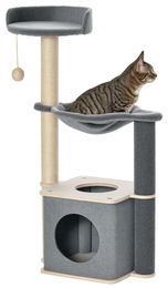 Patootie Fruitie Katzenbaum Grau mit Hängematte und Spielstruktur 95 cm – Bild 1 von 1