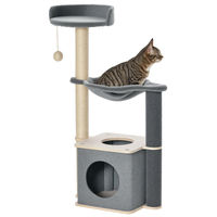 Produktbild von Patootie Fruitie Katzenbaum Grau mit Hängematte und Spielstruktur 95 cm