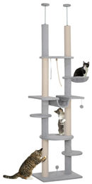 Patootie Fruitie Katzenbaum Grau mit Hängematten, Plattformen und Seilspielzeug 225-255 cm – Bild 1 von 1