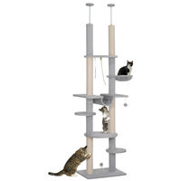 Produktbild von Patootie Fruitie Katzenbaum Grau mit Hängematten, Plattformen und Seilspielzeug 225-255 cm