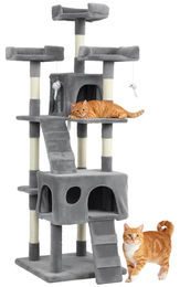 Patootie Fruitie Katzenbaum Grau mit Kratzstämmen und 3 Schlafplätzen – Bild 1 von 1