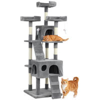 Produktbild von Patootie Fruitie Katzenbaum Grau mit Kratzstämmen und 3 Schlafplätzen