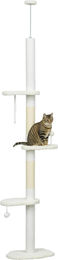Patootie Fruitie Katzenbaum höhenverstellbar 2,25 bis 2,55 m mit Liegeflächen und Spielbällen weiß – Bild 1 von 1