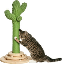 Patootie Fruitie Katzenbaum Kaktusform mit Sisalstamm und Plüschkugel in Grün 32 x 32 x 60 cm – Bild 1 von 1