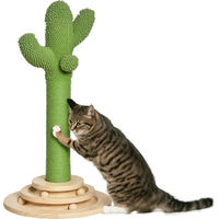 Produktbild von Patootie Fruitie Katzenbaum Kaktusform mit Sisalstamm und Plüschkugel in Grün 32 x 32 x 60 cm