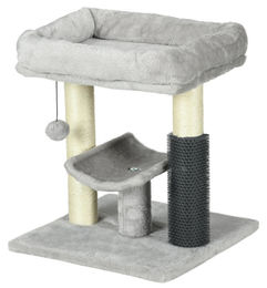 Patootie Fruitie Katzenbaum mit Bett, Liegefläche, Sisal-Kratzstamm und Selbstreinigungsfunktion Grau 40 x 40 x 48 cm – Bild 1 von 1