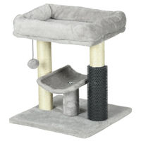 Produktbild von Patootie Fruitie Katzenbaum mit Bett, Liegefläche, Sisal-Kratzstamm und Selbstreinigungsfunktion Grau 40 x 40 x 48 cm