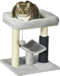 Patootie Fruitie Katzenbaum mit Bett, Plattform, Bürste und Sisal-Kratzstamm Grau 40 x 40 x 48 cm – Bild 1 von 1