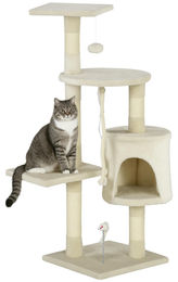 Patootie Fruitie Katzenbaum mit Box, Ball und Seil in Beige 40 x 40 x 116 cm – Bild 1 von 1