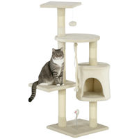 Produktbild von Patootie Fruitie Katzenbaum mit Box, Ball und Seil in Beige 40 x 40 x 116 cm