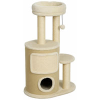 Produktbild von Patootie Fruitie Katzenbaum mit Fass, Höhle, Bett und Sisal-Kratzstämmen Beige 55 x 39 x 90 cm