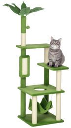 Patootie Fruitie Katzenbaum mit Hängematte, Ball und Sisal-Kratzbaum in Grün 49 x 49 x 142 cm – Bild 1 von 1