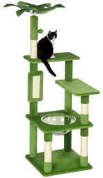 Patootie Fruitie Katzenbaum mit Hängematte und Kratzmöglichkeiten in Grün 49 x 49 x 142 cm – Bild 1 von 1