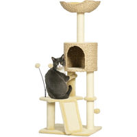 Produktbild von Patootie Fruitie Katzenbaum mit Höhle Schlafplattform und Spielball braun beige 45 x 40 x 116 cm