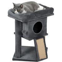 Produktbild von Patootie Fruitie Katzenbaum mit Jute-Kratzmatte, Schlafplattform, Spielball und Katzenhaus beige 40 x 40 x 57 cm