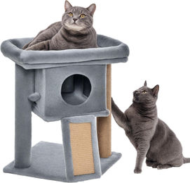 Patootie Fruitie Katzenbaum mit Jute-Kratzstamm und Spielball in Hellgrau – Bild 1 von 1