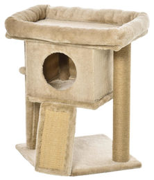 Patootie Fruitie Katzenbaum mit Katzenhaus und Bett aus Jute in Braun – Bild 1 von 1