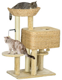Patootie Fruitie Katzenbaum mit Kratzbaum, Versteck, Beobachtungskorb und Plattformen, beige, 60 x 40 x 98 cm – Bild 1 von 1