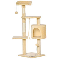 Produktbild von Patootie Fruitie Katzenbaum mit Kratzstämmen und Spielzeug beige 40 x 40 x 114 cm