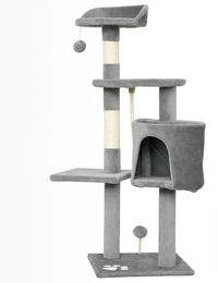 Patootie Fruitie Katzenbaum mit Kratzstämmen und Spielzeug Grau 40 x 40 x 114 cm – Bild 1 von 1