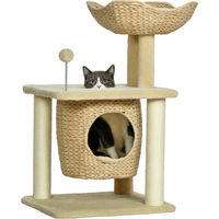 Produktbild von Patootie Fruitie Katzenbaum mit Kratzstamm aus Natursisal und Korb in Beige 45 x 40 x 74 cm