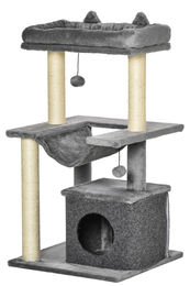 Patootie Fruitie Katzenbaum mit Kratzstamm und Plüschbezug in Grau 48 x 48 x 90 cm – Bild 1 von 1