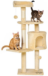 Patootie Fruitie Katzenbaum mit Kratzstamm und Spielbällen in Beige 114 cm – Bild 1 von 1