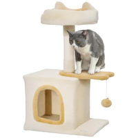 Produktbild von Patootie Fruitie Katzenbaum mit Liegefläche und Versteck aus Holz, Plüsch und Sisal, 40 x 30 x 72 cm, beige und gelb