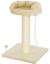 Patootie Fruitie Katzenbaum mit Spielball, Hängeseil und Plüschplattform in Beige aus Sisal 55 x 55 x 83 cm – Bild 1 von 1