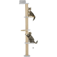 Produktbild von Patootie Fruitie Katzenbaum Set aus Plüsch und Sisal in Hellgrau 5-teilig