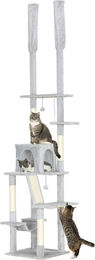Patootie Fruitie Katzenbaum zur Deckenmontage mit Katzenhöhle und Hängematte hellgrau 225-255 cm – Bild 1 von 1