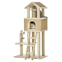 Produktbild von Patootie Fruitie Katzenhaus mit Spielzeug und Sisal-Plüschtier in Khaki, Beige und Kaffee