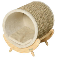 Produktbild von Patootie Fruitie Katzenhöhle mit Kratzfläche und Kissen in Natur und Beige 41 cm x 38 cm x 43 cm