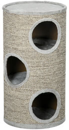 Patootie Fruitie Katzenkratzbaum 3-teiliger Sisalkratzturm mit Plüschbezug grau 38 x 70 cm – Bild 1 von 1